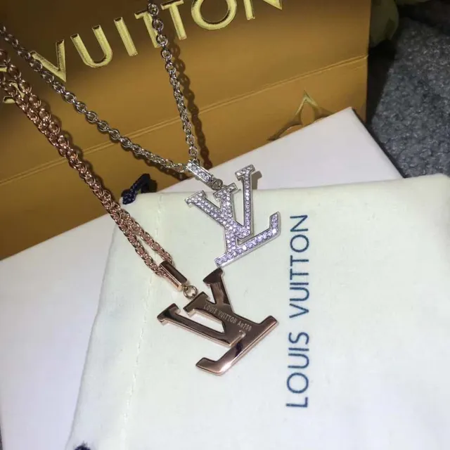 Louis Vuitton Monogram Pavé Crystal Pendant Necklace 2