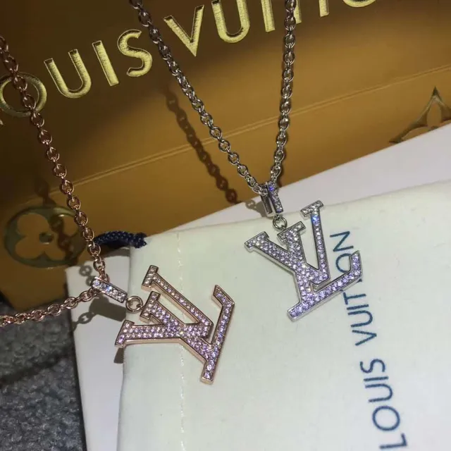 Louis Vuitton Monogram Pavé Crystal Pendant Necklace 3