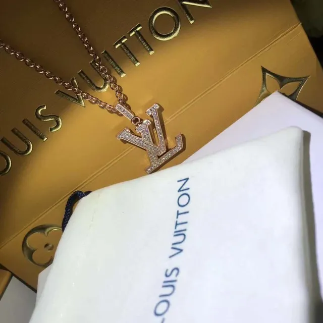 Louis Vuitton Monogram Pavé Crystal Pendant Necklace 5