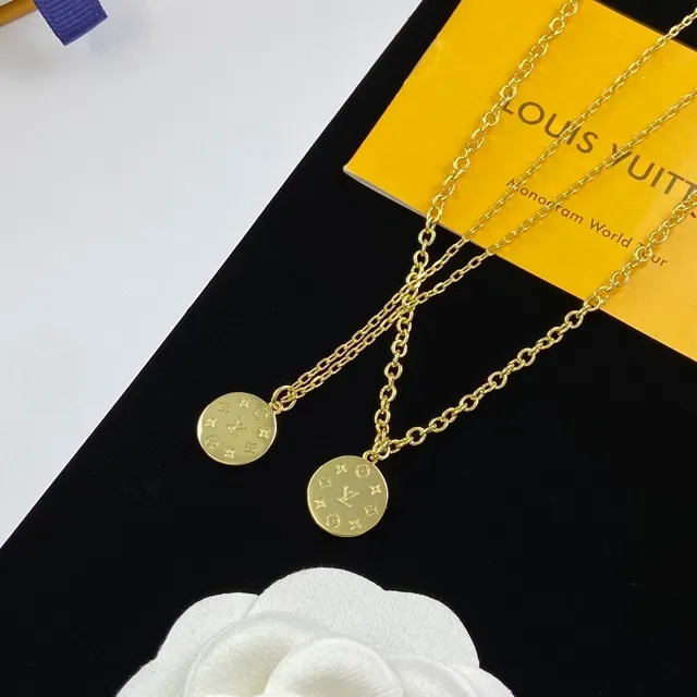 Louis Vuitton Monogram Pave Double-Layer Gold-Tone Chain Necklace 2