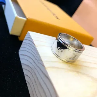 Louis Vuitton Monogram Ring Silver Polished Metal Ring