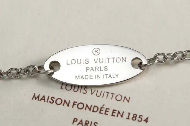 Louis Vuitton Monogram Shield Gold Silver Chain-Link Bracelet 2