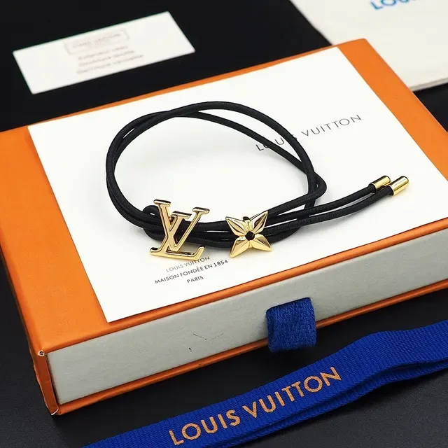 Louis Vuitton Monogram World Tour Red Gold Cord-Style Charm Bracelet 7