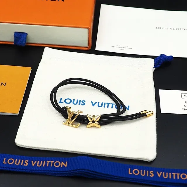 Louis Vuitton Monogram World Tour Red Gold Cord-Style Charm Bracelet 8