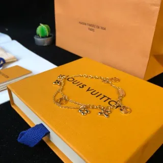 Louis Vuitton Multi-Charm Bracelet Gold Chain Design Bracelet