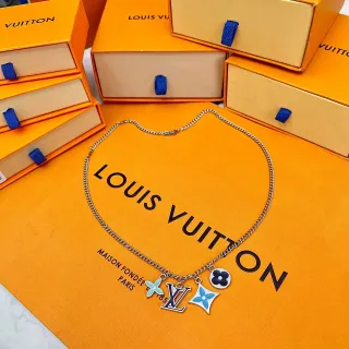 Louis Vuitton Multi-Charm Enamel Pendant Necklace