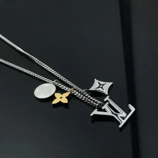 Louis Vuitton Multi-Charms Silver and Gold Pendant Necklace