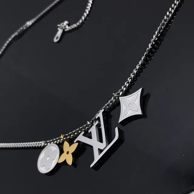 Louis Vuitton Multi-Charms Silver and Gold Pendant Necklace 3