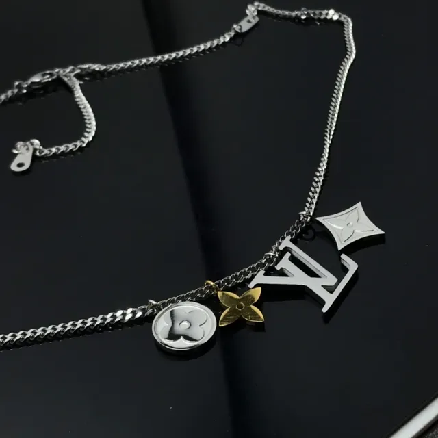 Louis Vuitton Multi-Charms Silver and Gold Pendant Necklace 4