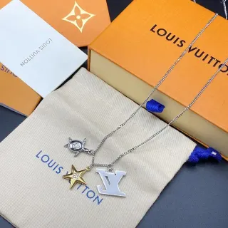 Louis Vuitton Multi-Pendant Silver Gold Chain Necklace