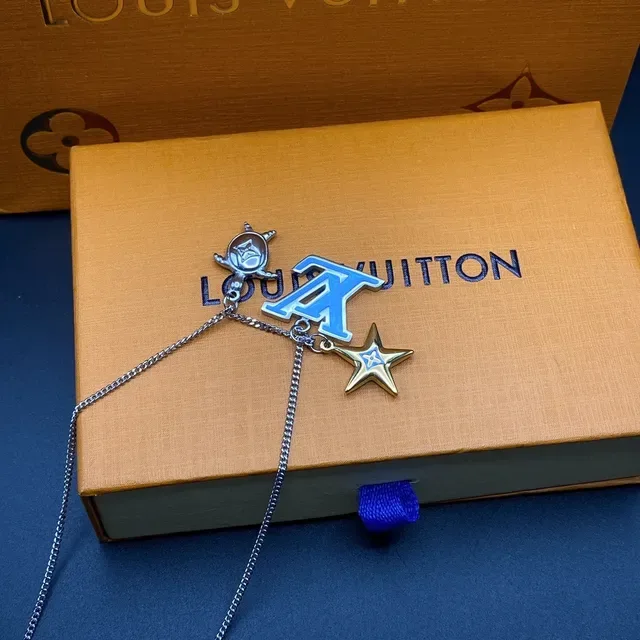 Louis Vuitton Multi-Pendant Silver Gold Chain Necklace 3