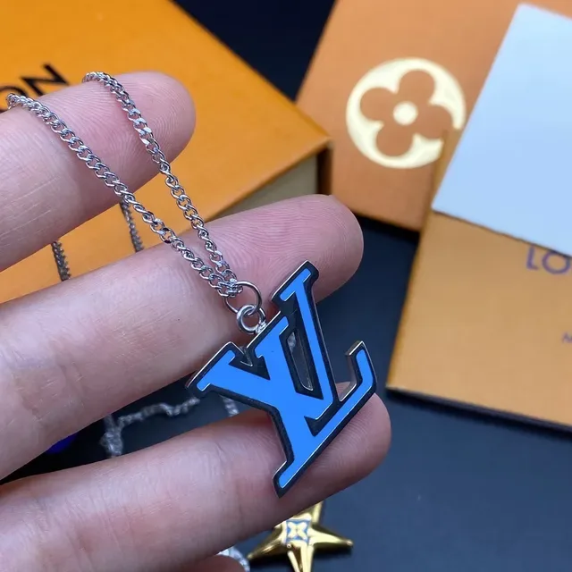 Louis Vuitton Multi-Pendant Silver Gold Chain Necklace 4