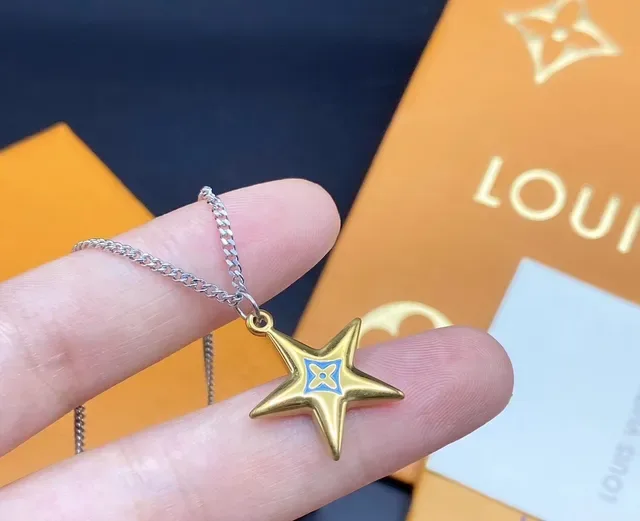 Louis Vuitton Multi-Pendant Silver Gold Chain Necklace 5
