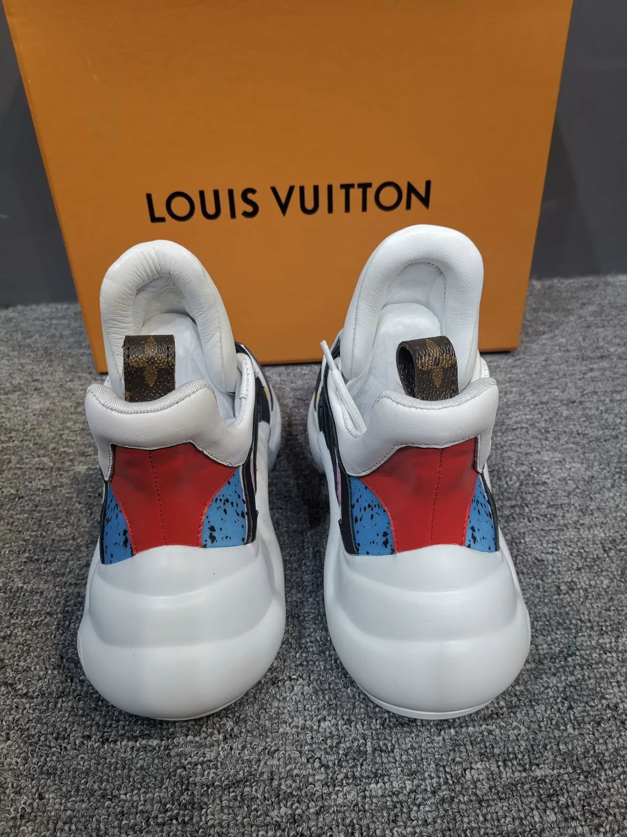 Louis Vuitton Multicolor Black Sole Abstract Print Chunky Sneakers 3
