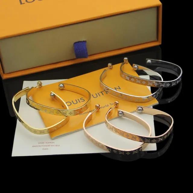 Louis Vuitton Nanogram Hoop Gold Monogram-Engraved Earrings 4