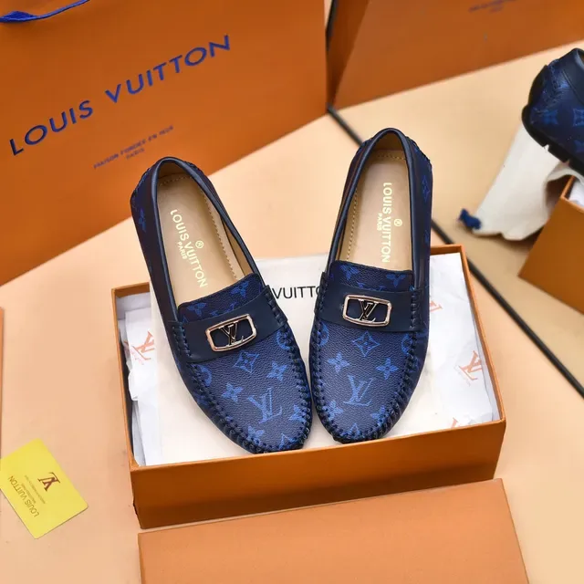 Louis Vuitton Navy Blue Monogram Canvas Moccasin-Stitched Toe Loafer 9