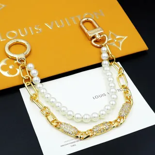 Louis Vuitton Pulsera de Perlas y Cristales con Cadena