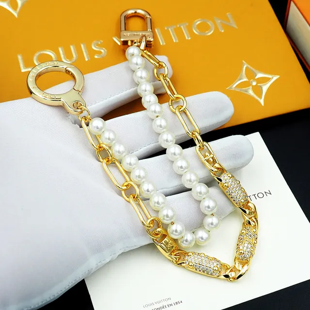 Louis Vuitton Pearl and Crystal Chain Bracelet 9