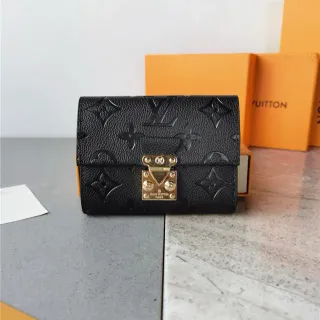 Louis Vuitton Petite Malle Black Empreinte Leather Short Wallet