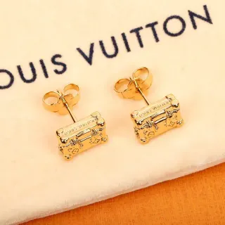 Louis Vuitton Petite Malle Gold Trunk-Shaped Earrings