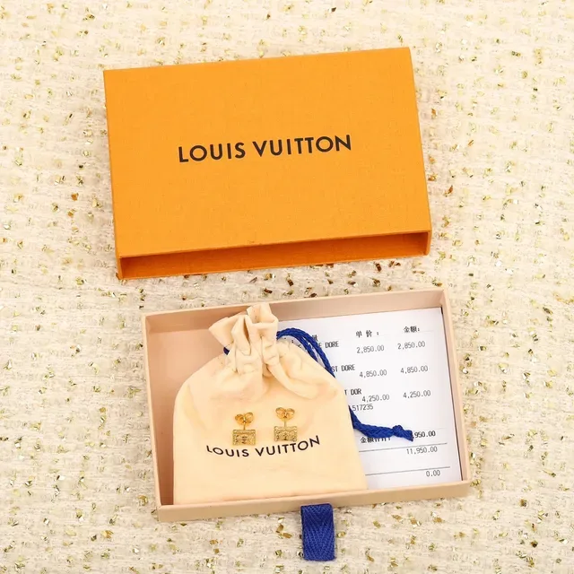 Louis Vuitton Petite Malle Gold Trunk-Shaped Earrings 4