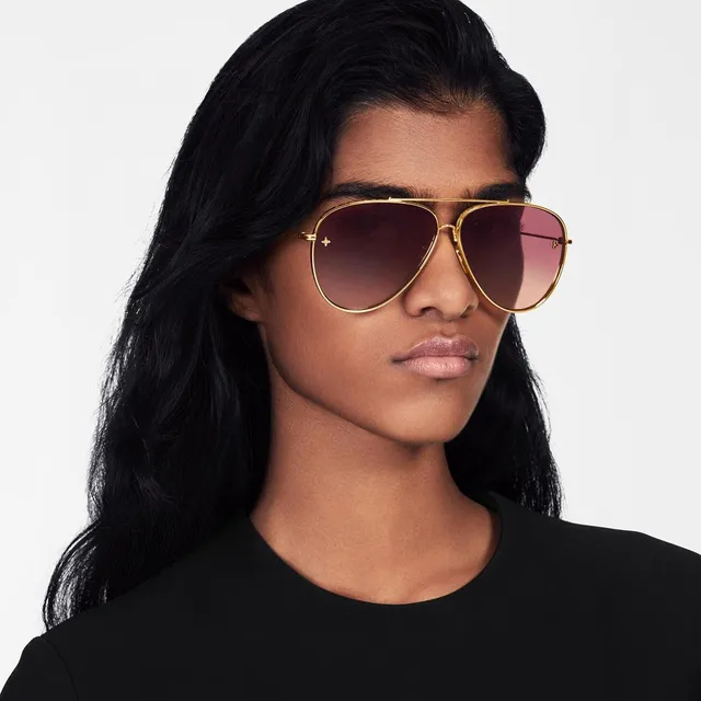 Louis Vuitton Óculos de Sol Aviador Pilot Dourado Monograma Espelhado 9