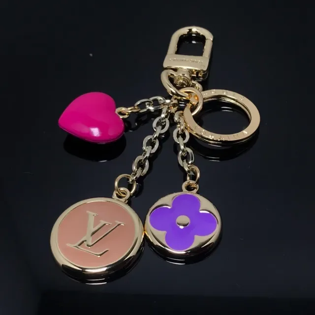 Louis Vuitton Pink Purple Gold-Tone Metal Enamel Charms Bracelet 2