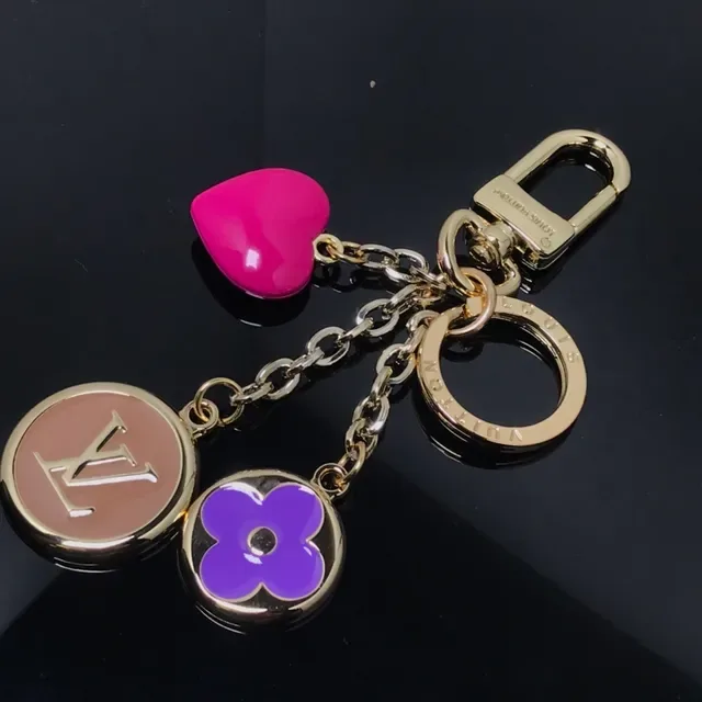 Louis Vuitton Pink Purple Gold-Tone Metal Enamel Charms Bracelet 3