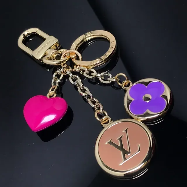 Louis Vuitton Pink Purple Gold-Tone Metal Enamel Charms Bracelet 4
