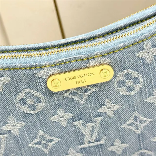 Louis Vuitton Pochette Metis Blue Gold Denim Monogram Strap Chain Bag 9