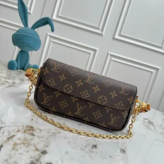 Louis Vuitton Pochette Metis Brown Gold Monogram Coated Canvas Chain Strap Messenger Bag