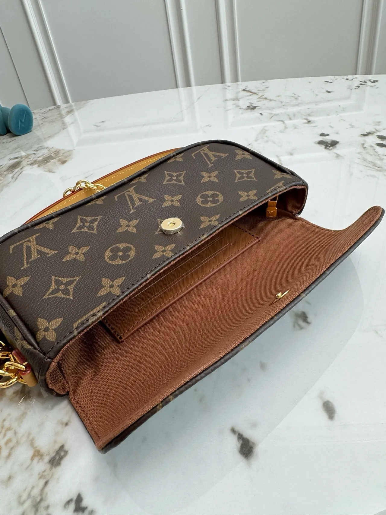 Louis Vuitton Pochette Metis Marron Or Monogramme Toile Enduite Sangle Chaîne Sac à bandoulière 4
