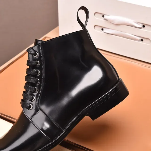 Louis Vuitton Polished Black Cap-Toe Side-Zip Ankle Boots 3