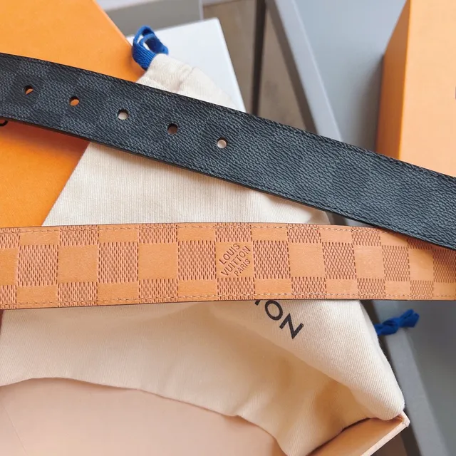 Louis Vuitton Reversible Belt Beige Black Damier Infini Leather Belt 6