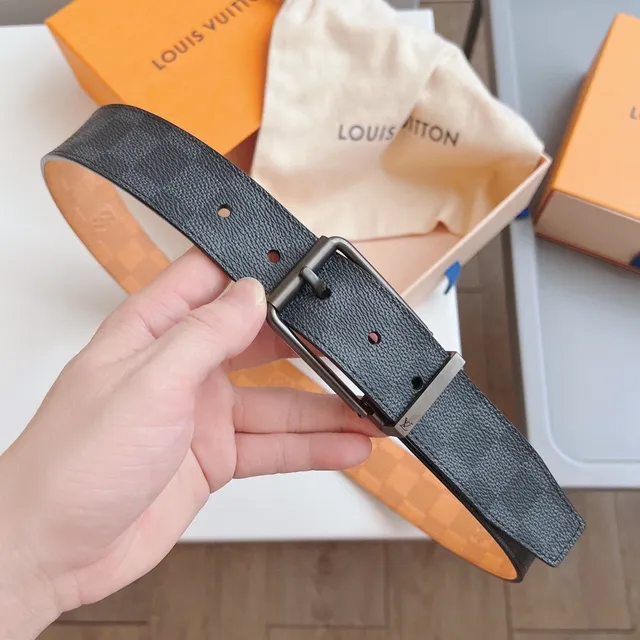 Louis Vuitton Reversible Belt Beige Black Damier Infini Leather Belt 8