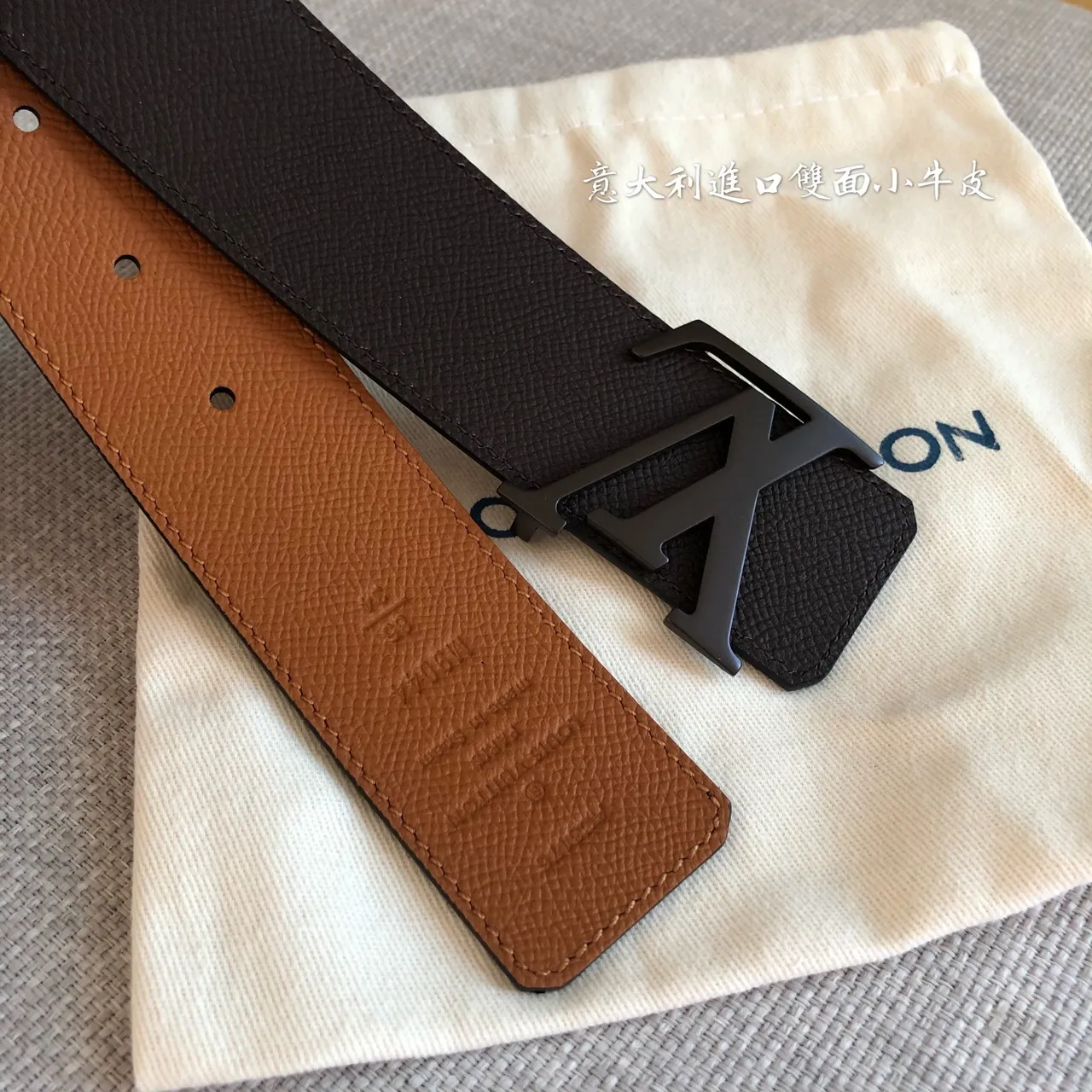 Louis Vuitton Reversible Black Tan Leather Belt 6