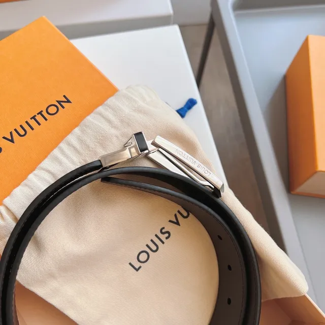 Louis Vuitton Reversible Epi Black Silver Ribbed Leather Belt 2