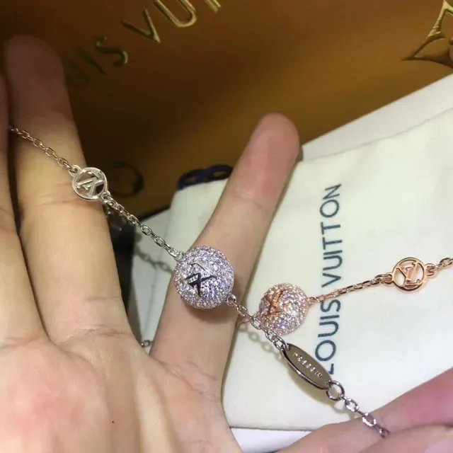 Louis Vuitton Rose Gold-Tone Pavé Sphere LV Monogram Bracelet 4