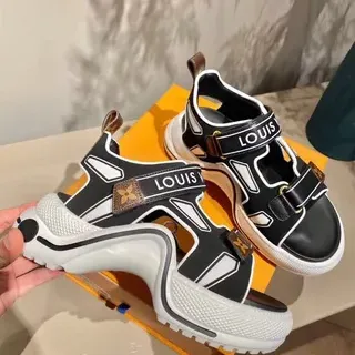 Louis Vuitton Run Away Black and White Gladiator Sandals
