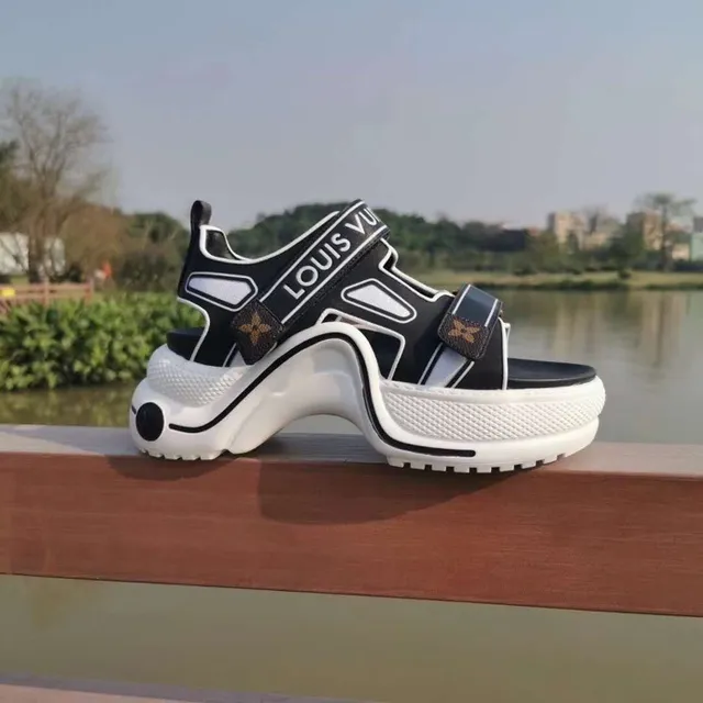 Louis Vuitton Run Away Black and White Gladiator Sandals 2