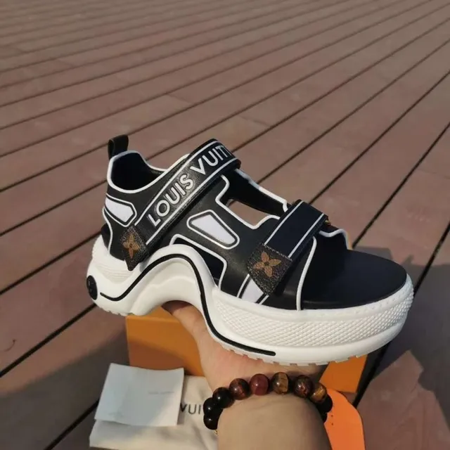 Louis Vuitton Run Away Black and White Gladiator Sandals 5