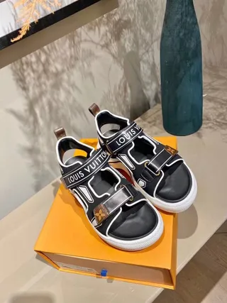 Louis Vuitton Run Away Black and White Gladiator Sandals 8