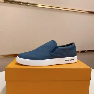Louis Vuitton Run Away Blue Quilted Slip-On Lifestyle Sneakers
