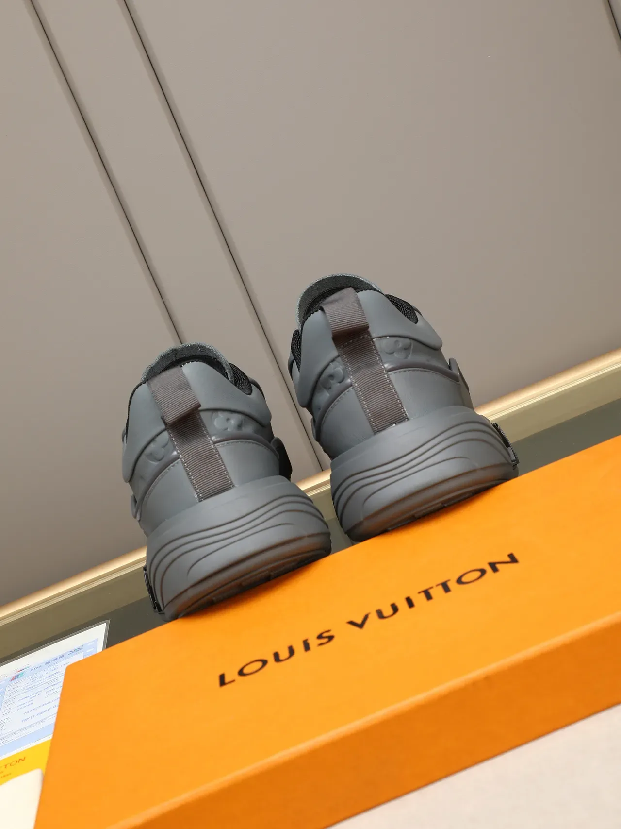 Louis Vuitton Run Away Gray Monogram Leather Lifestyle Sneakers 3