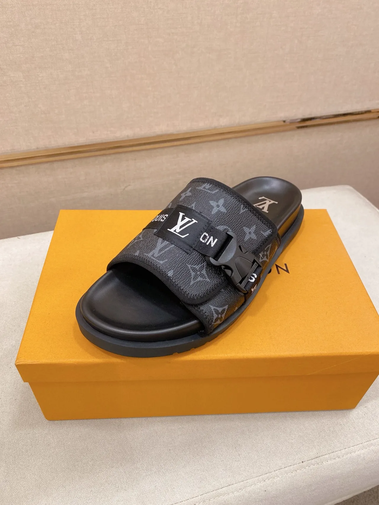Louis Vuitton Run Away Monogram Black Slippers 4
