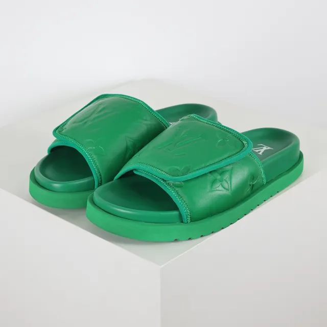 Louis Vuitton Run Away Slide সবুজ Monogram চামড়ার স্লিপার 2