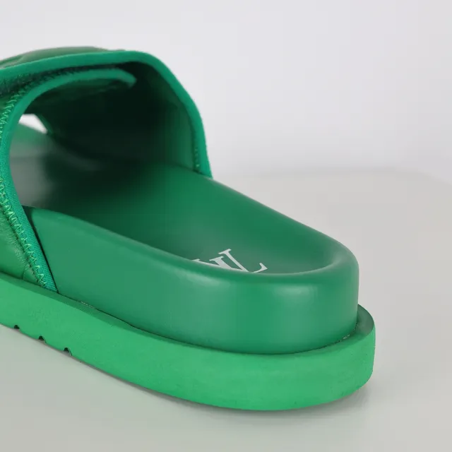Louis Vuitton Run Away Slide সবুজ Monogram চামড়ার স্লিপার 4
