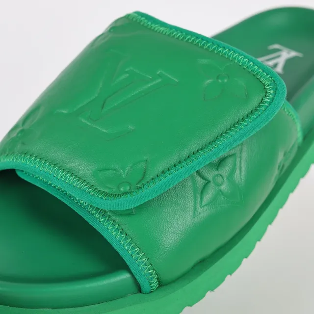 Louis Vuitton Run Away Slide সবুজ Monogram চামড়ার স্লিপার 6