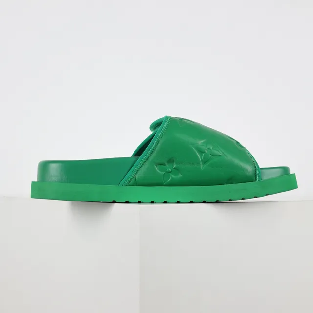 Louis Vuitton Run Away Slide সবুজ Monogram চামড়ার স্লিপার 7
