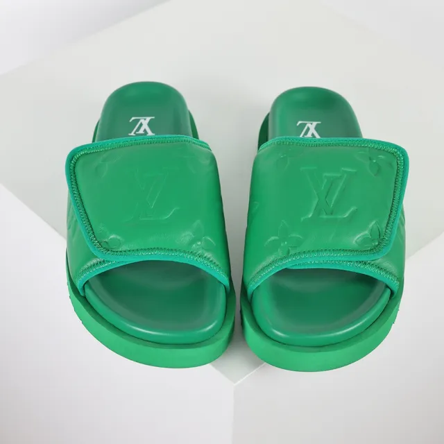 Louis Vuitton Run Away Slide সবুজ Monogram চামড়ার স্লিপার 8
